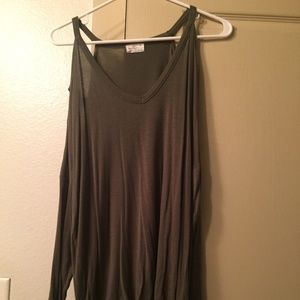 Olive green long sleeve top